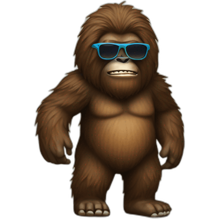 Bigfoot with sunglasses emoji