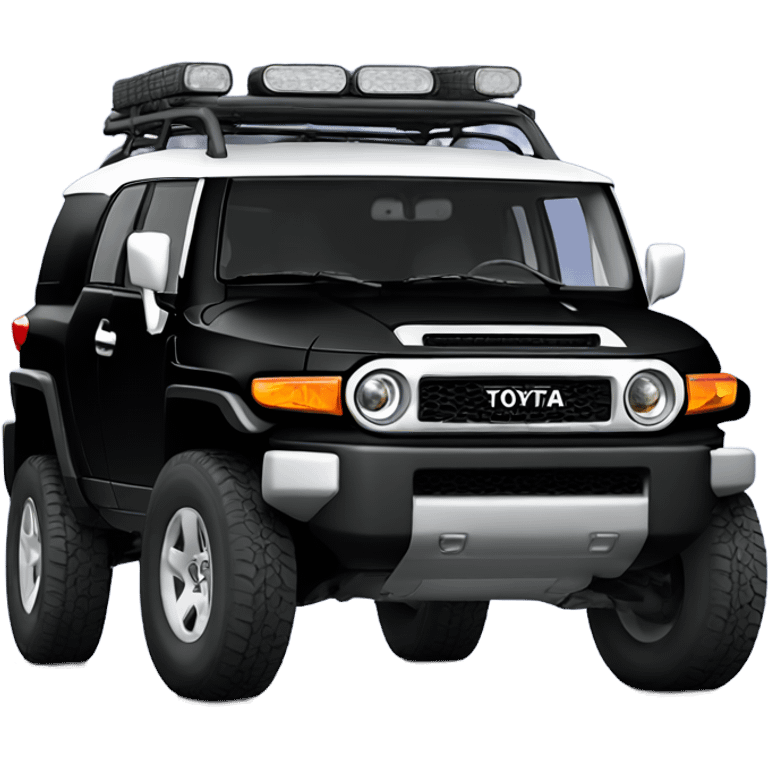 Black Toyota FJ cruiser with big all terrain tires emoji