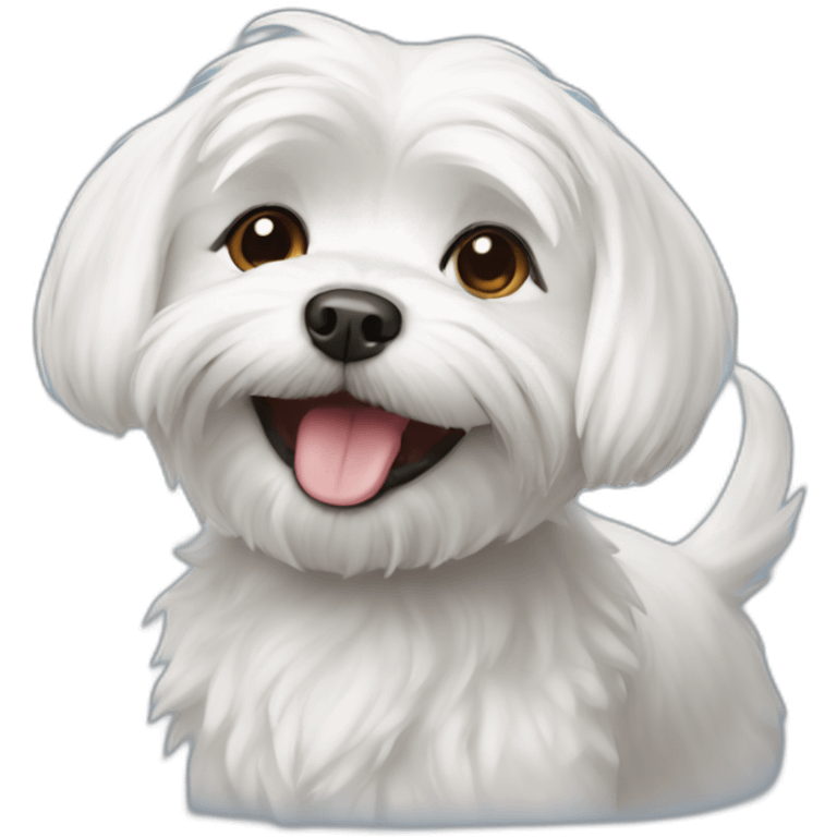 maltese dog smiling  emoji