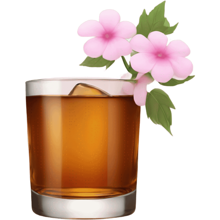 Whisky with pale pink flower emoji