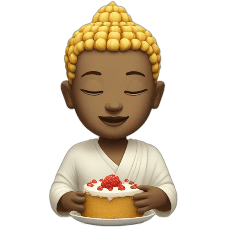 Buddha eat cake emoji