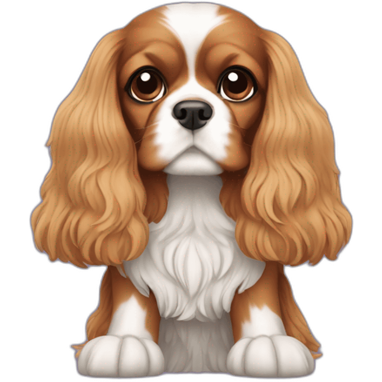 king Charles cavalier cavoodle with straight hair emoji