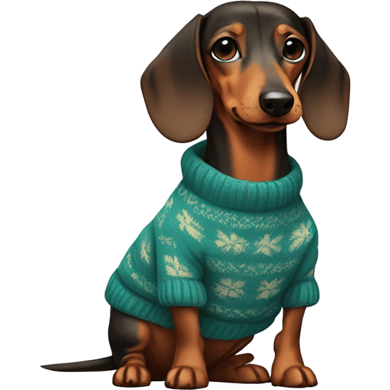 Dachshund in sweater  emoji