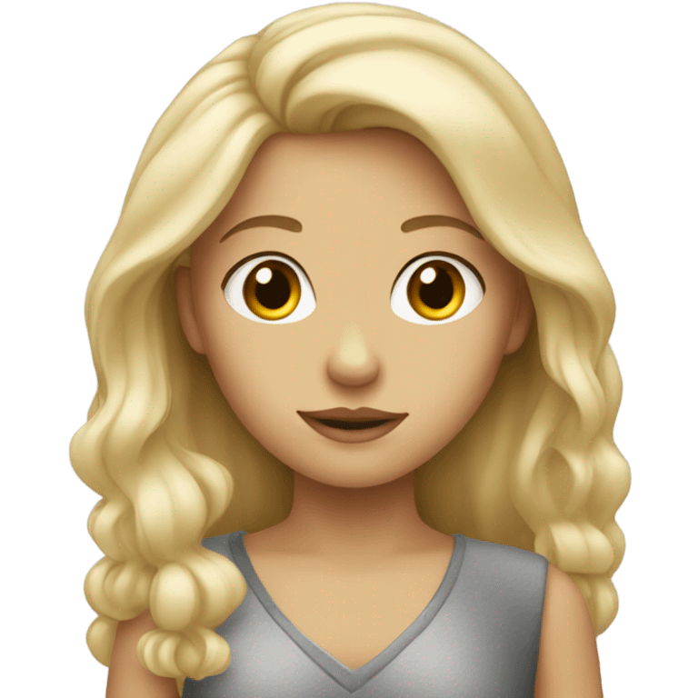 Blonde girl with sliver eyes  emoji