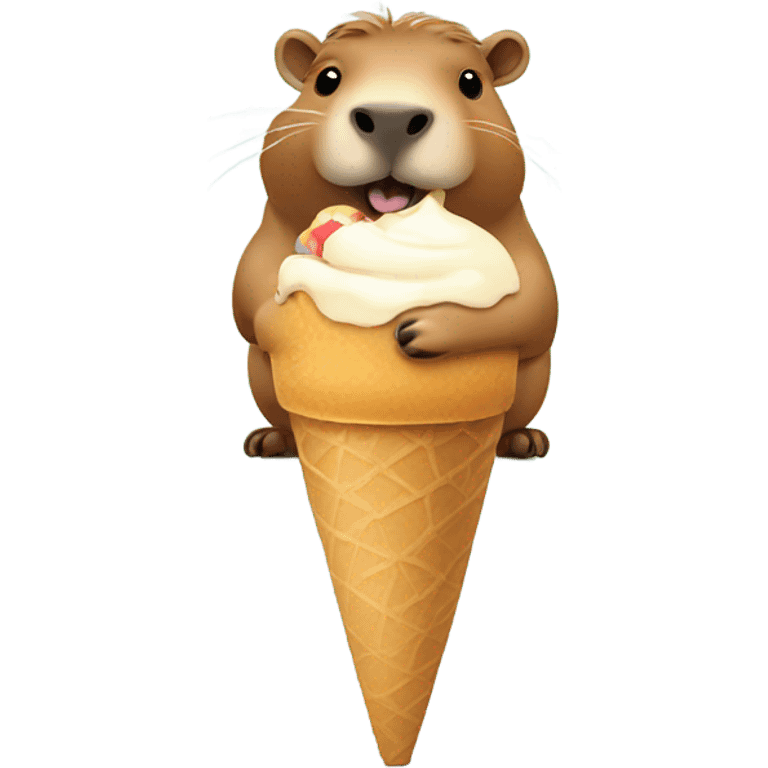 Capybara eating ice cream emoji