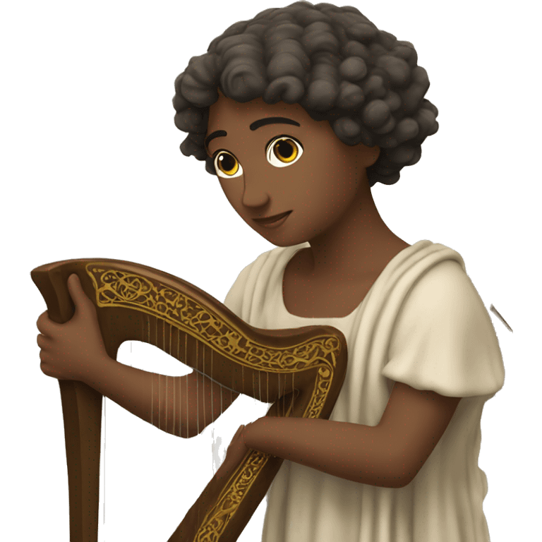 Sappho a harp in his hand emoji