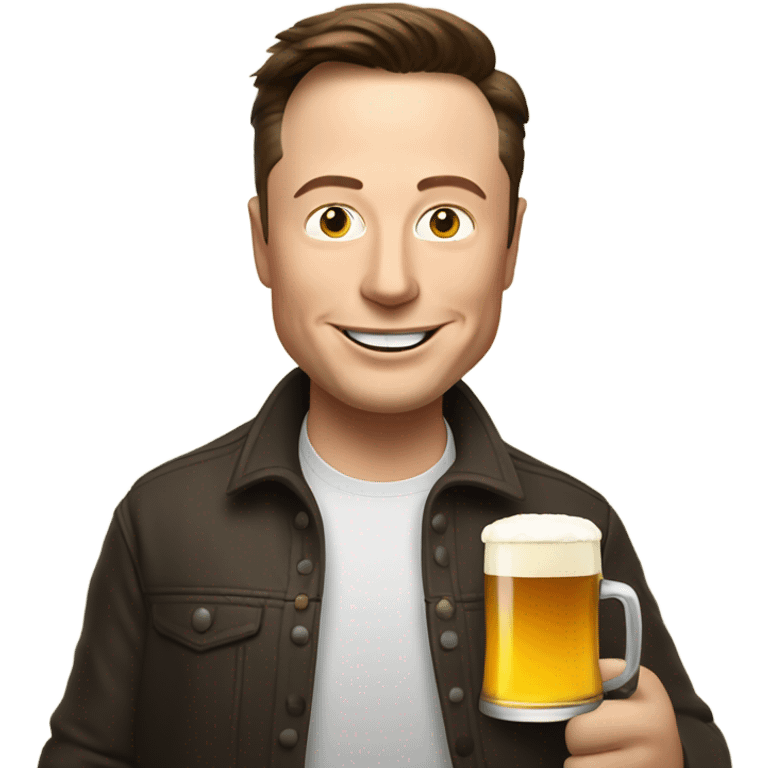 Elon musk drinking a beer emoji