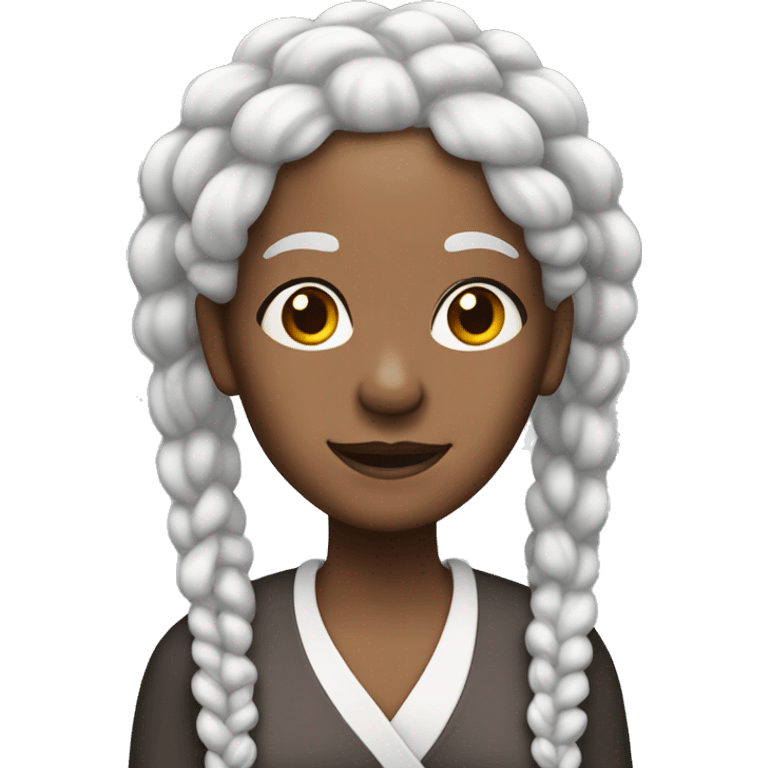 older black lady with white braids emoji