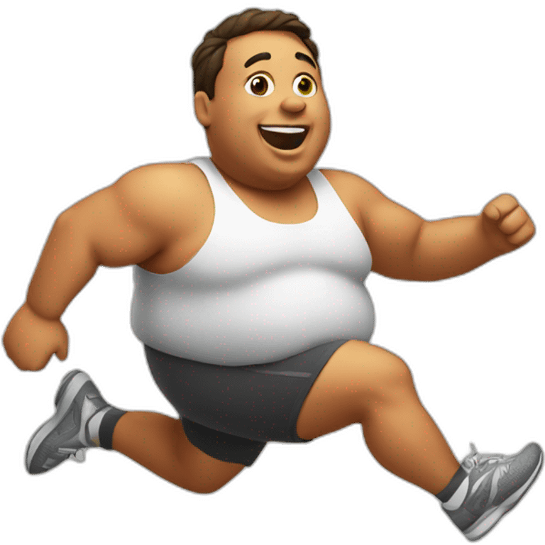 fat guy running emoji