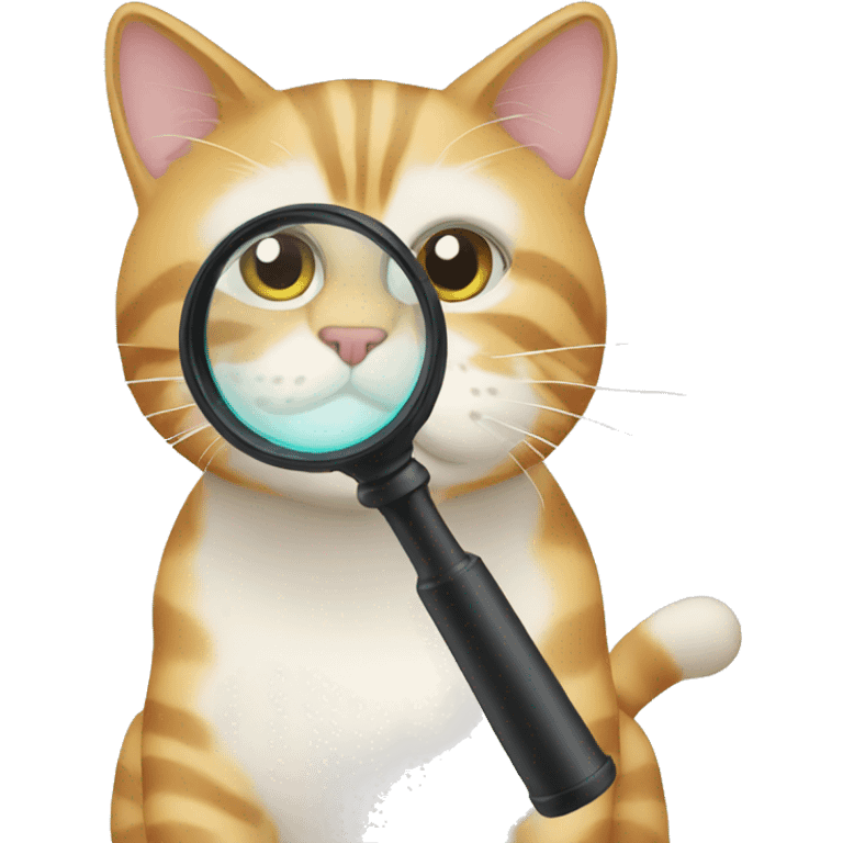 cat using a magnifying glass emoji