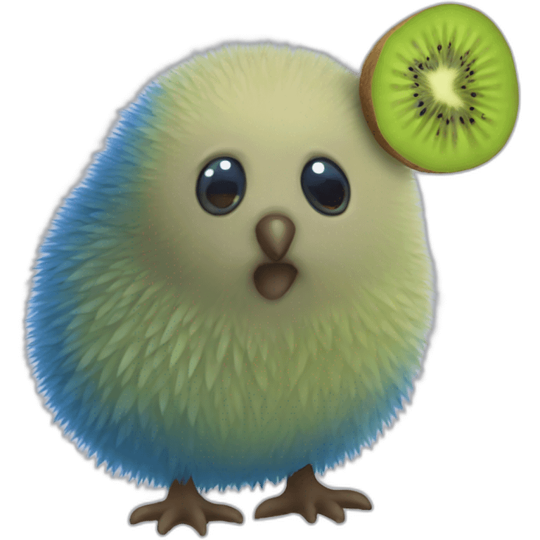 Cute Blue kiwi emoji