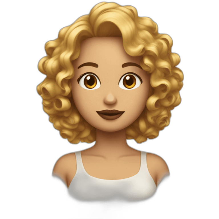 Virginia chica pelo rizado con mechas rubia emoji