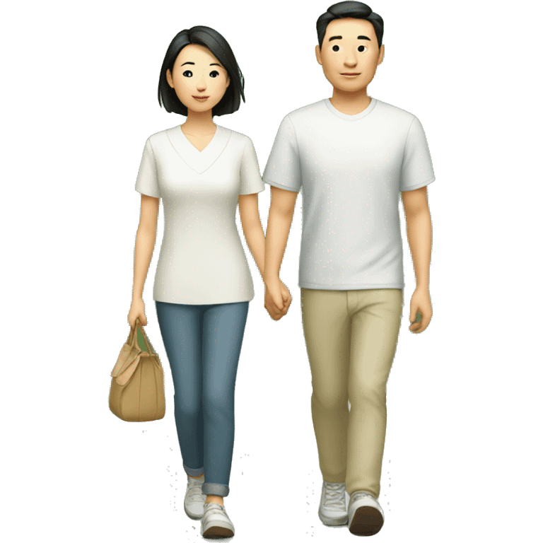 a Chinese couple taking a walk emoji