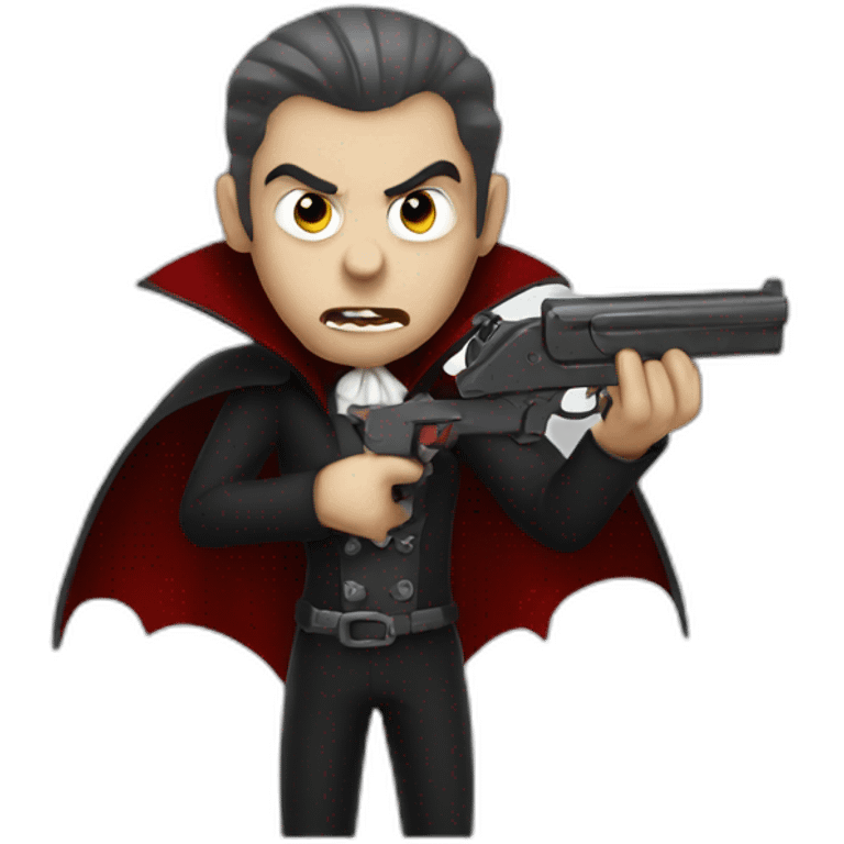 Vampire holding gun emoji