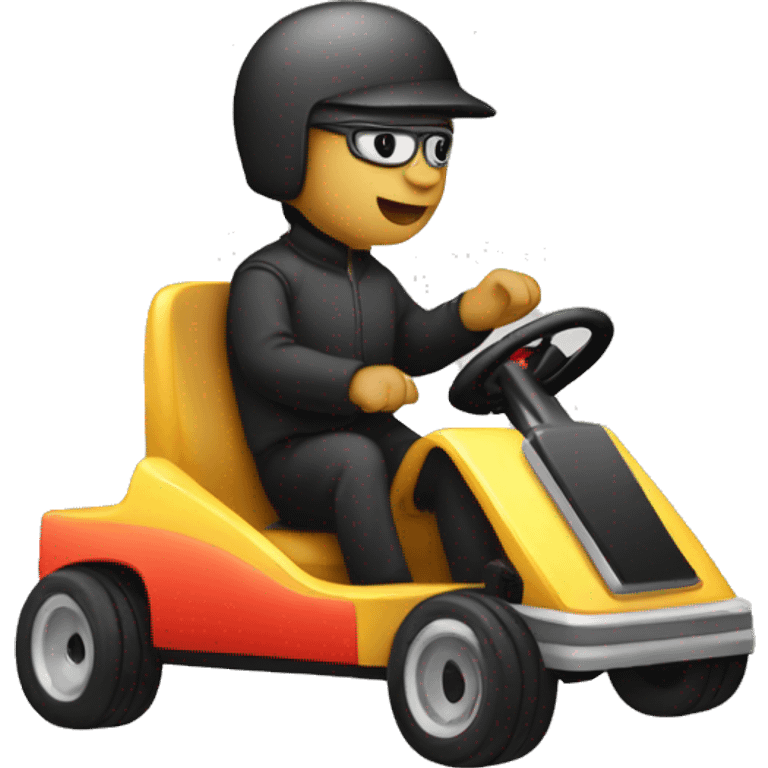 Keyboard letter "t" driving a gokart emoji