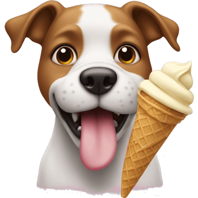 Dog eating ice cream emoji