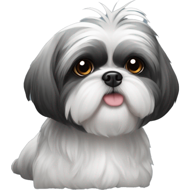 Black and Grey Shih tzu emoji