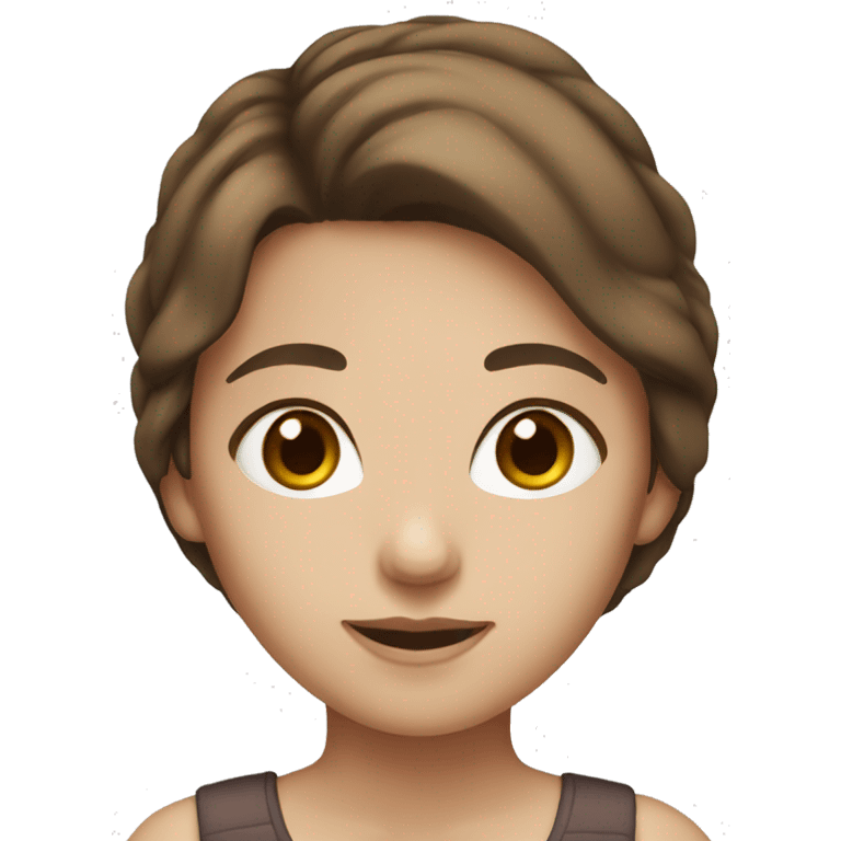 Girl with brown hair and brown eyes and white skin  emoji