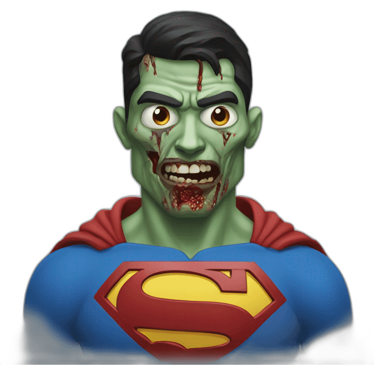 Superman as a zombie emoji