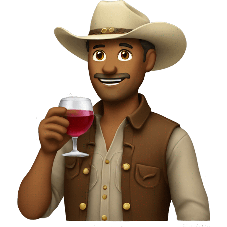 Cowboy drinking wine emoji