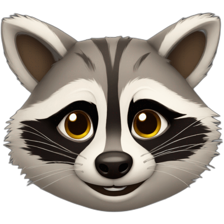 Raccoon wink emoji