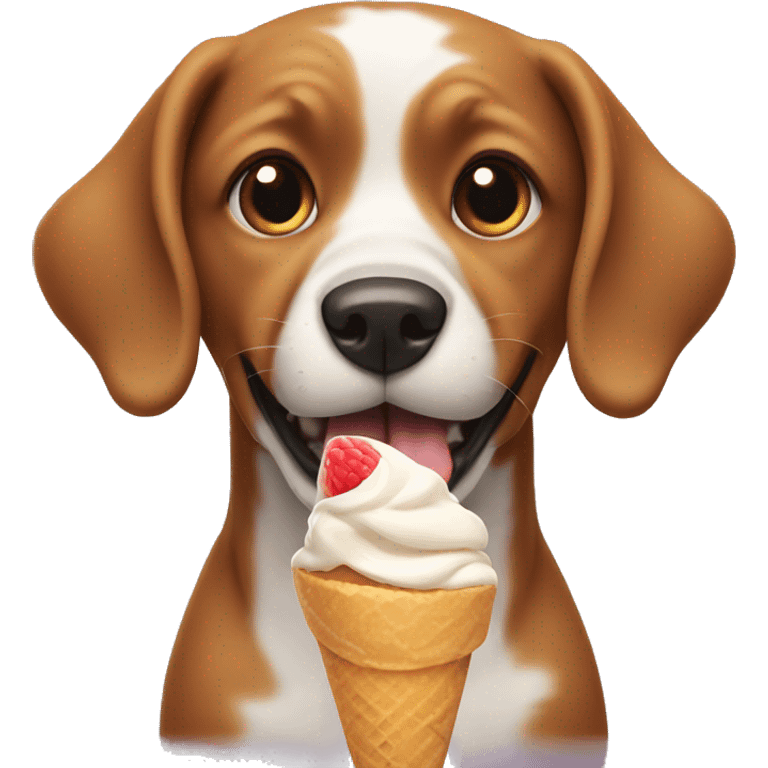 dog eating icecream emoji