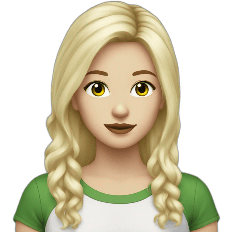 white woman green brown eyes punk blond hairs emoji