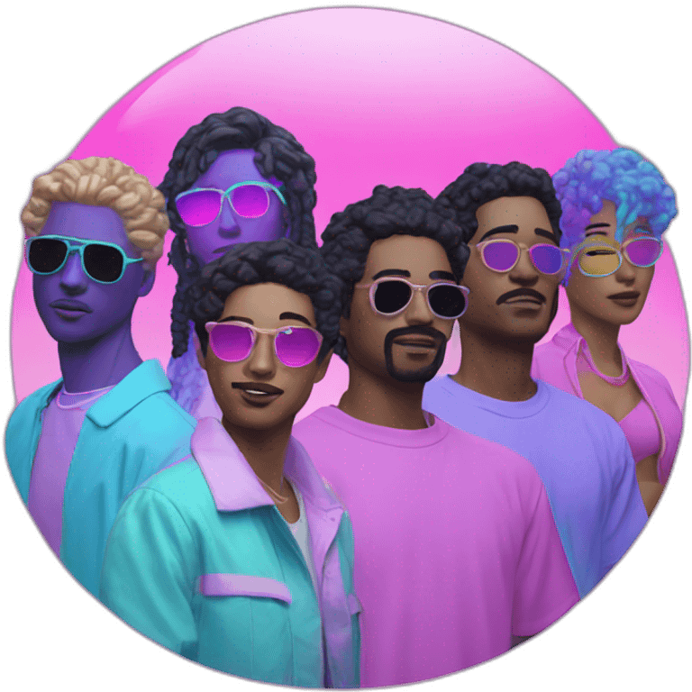 Vaporwave group of people  emoji