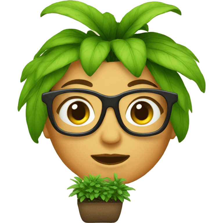 geek woman as a plant emoji