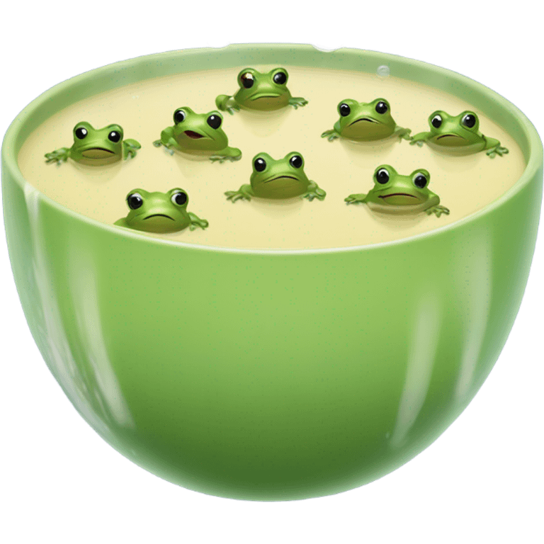 Bowl of soup with frogs emoji