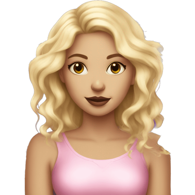 Blonde girl, pink tarot cards emoji