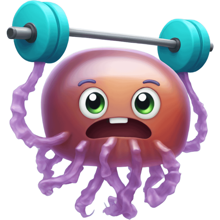 Jellyfish doing weights emoji