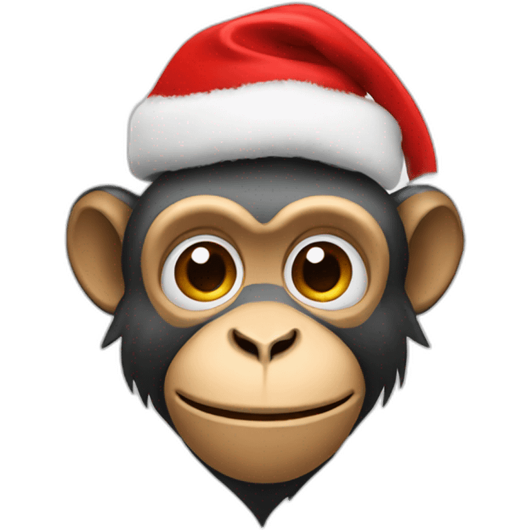 Monkey in Santa Claus hat emoji