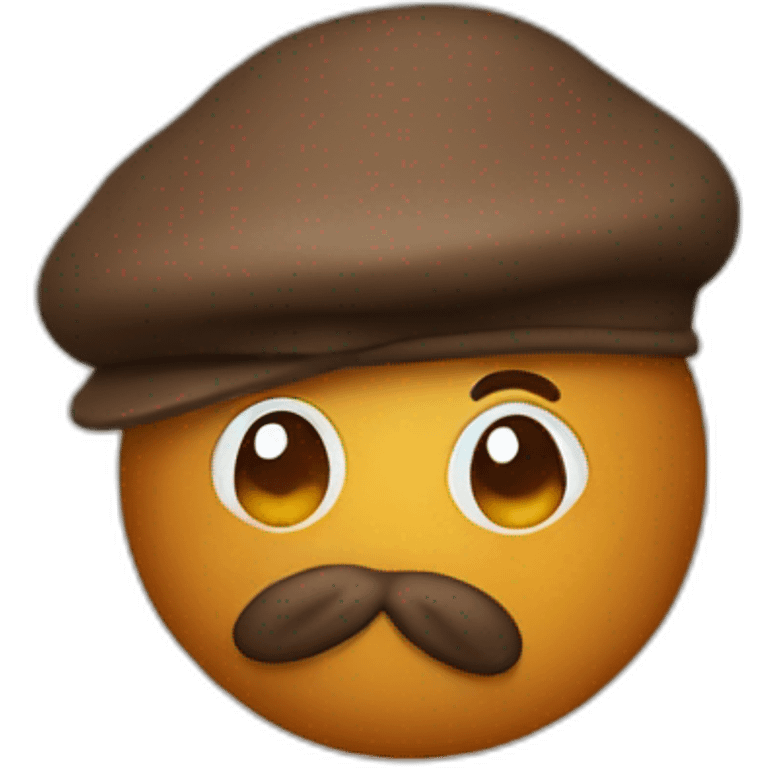 poop emoji with beret emoji