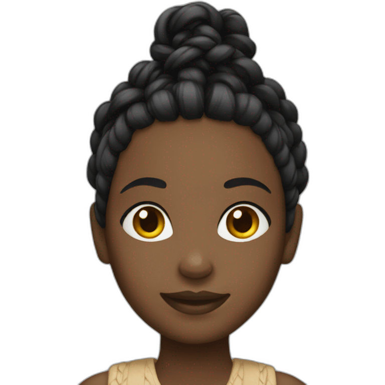 black girl with braids emoji