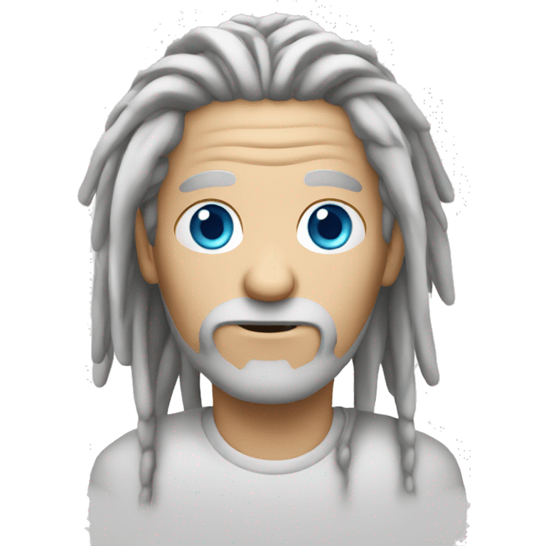 old white guy with dreads blue eyes emoji