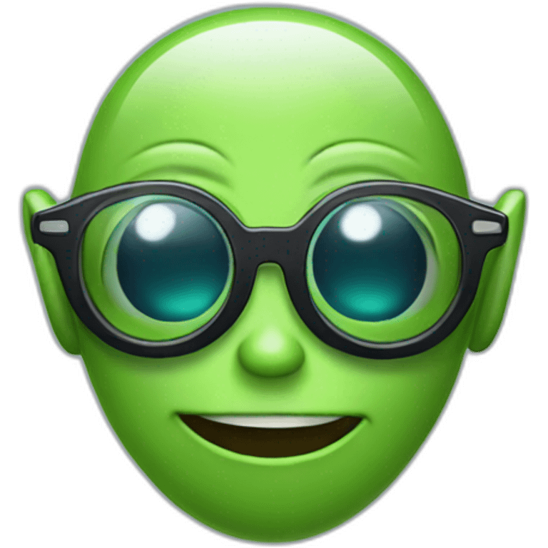 alien happy with glasses  emoji