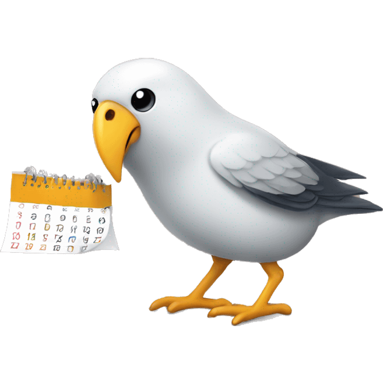 bird destroys calendar emoji