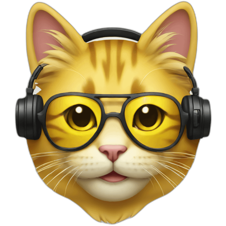 Yellow cat Djing emoji