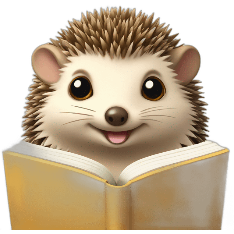 hedgehog with a book emoji