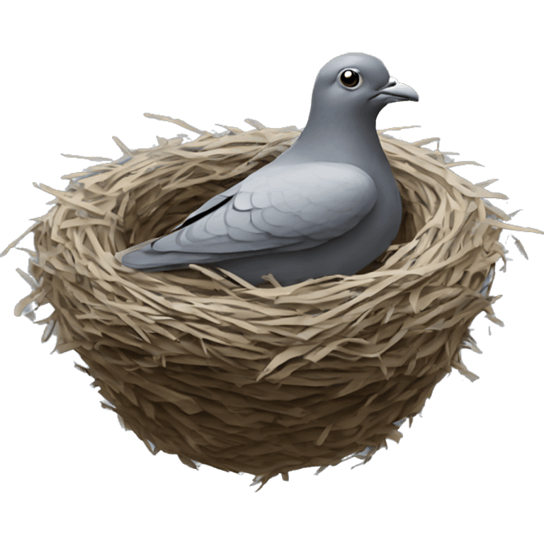 nest with pigeon head sticking up emoji