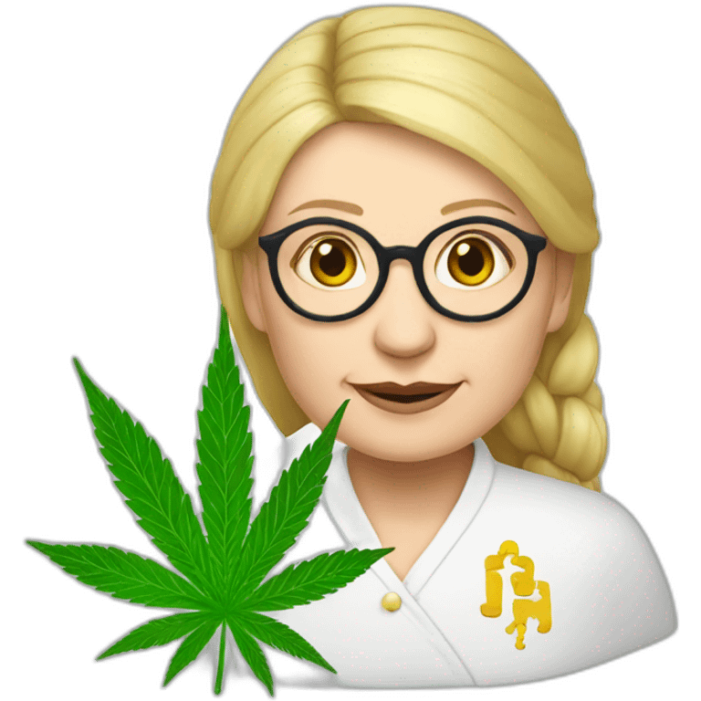 Tymoshenko holds cannabis emoji