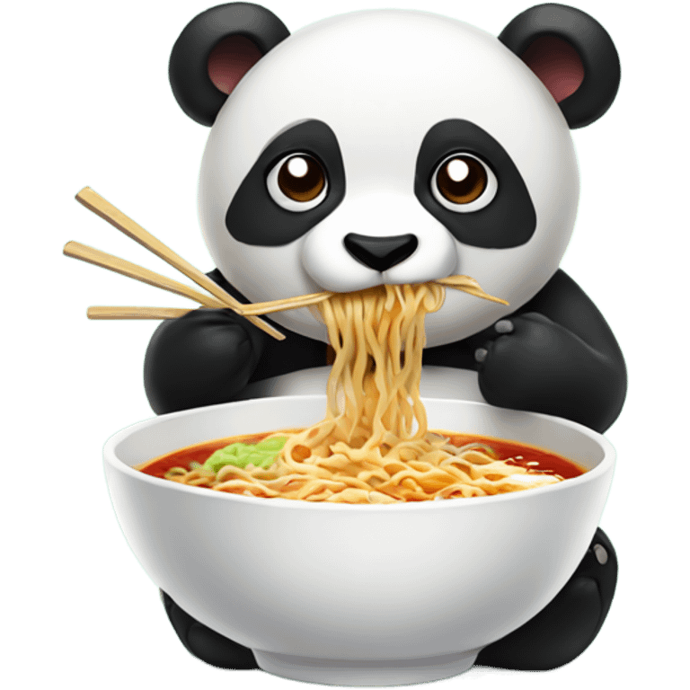 Panda eating ramen emoji