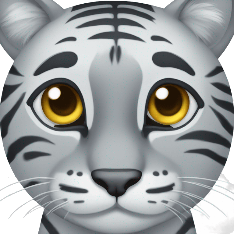 Cat grey tiger emoji