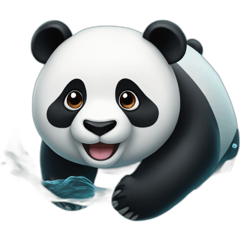 a panda bear swimming emoji