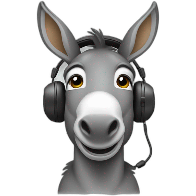 donkey using a headset emoji