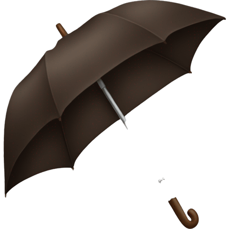 Dark brown umbrella emoji