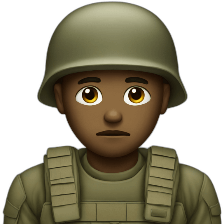 Sad soldier emoji