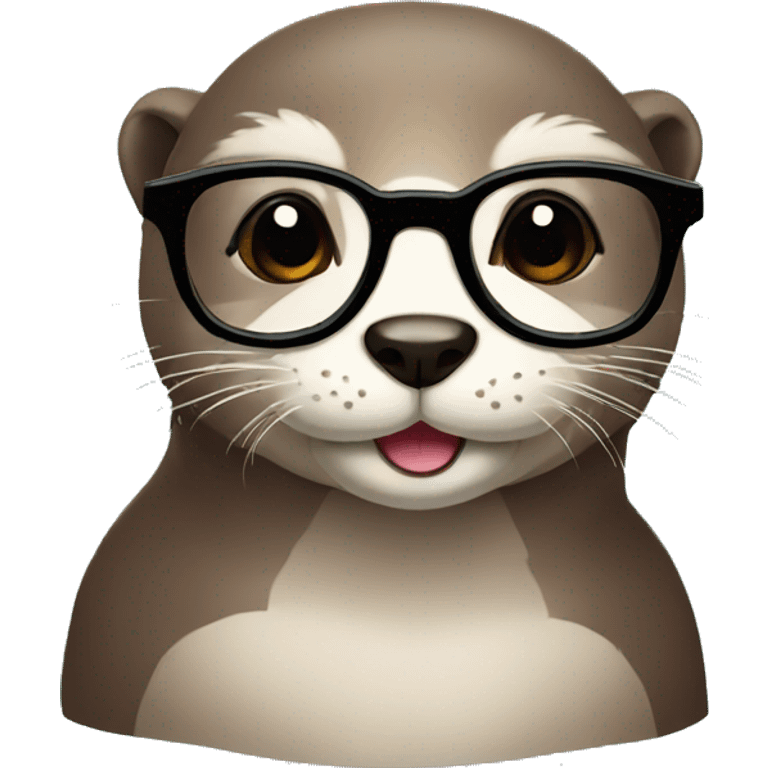 cute otter with glasses emoji