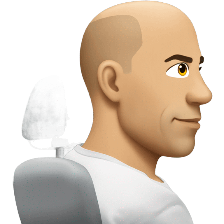 Vin Diesel in profile driving a car emoji